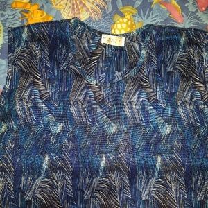 Multi blue tone sleeveless blouse